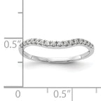 14K White Gold 1/10 carat Diamond Contoured Complete Wedding Band