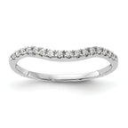 14K White Gold 1/10 carat Diamond Contoured Complete Wedding Band