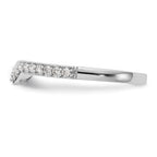 14K White Gold 1/5 carat Diamond Contoured Complete Wedding Band