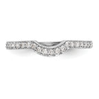 14K White Gold 1/5 carat Diamond Contoured Complete Wedding Band