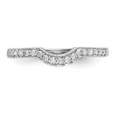 14K White Gold 1/5 carat Diamond Contoured Complete Wedding Band