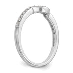 14K White Gold 1/5 carat Diamond Contoured Complete Wedding Band