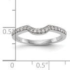 14K White Gold 1/5 carat Diamond Contoured Complete Wedding Band