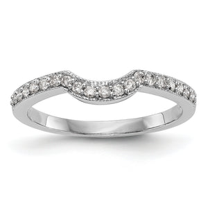 Diamond Contoured Wedding Band in 14K White Gold, 2.4mm (1/5 ct. tw.), Size 7 - Sophia Jewelers