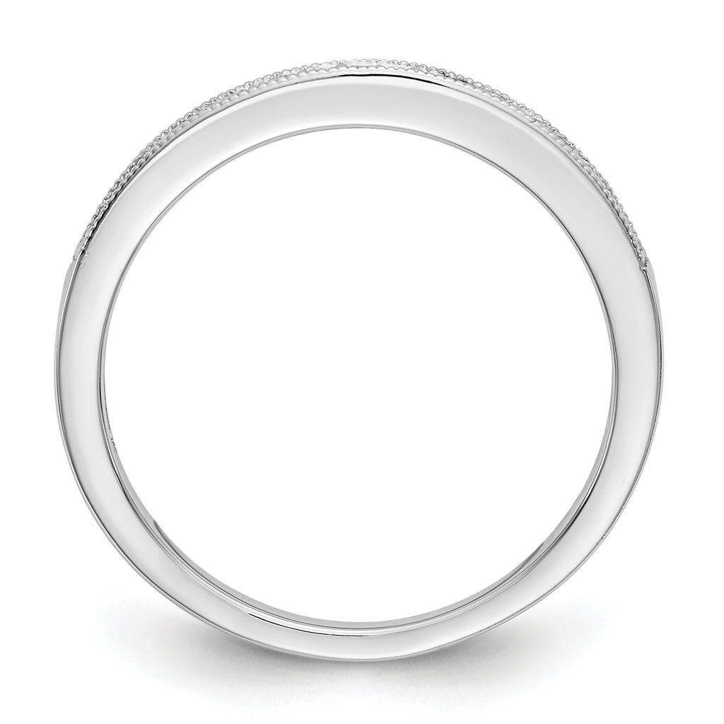 14K White Gold 1/10 carat Complete Diamond Band