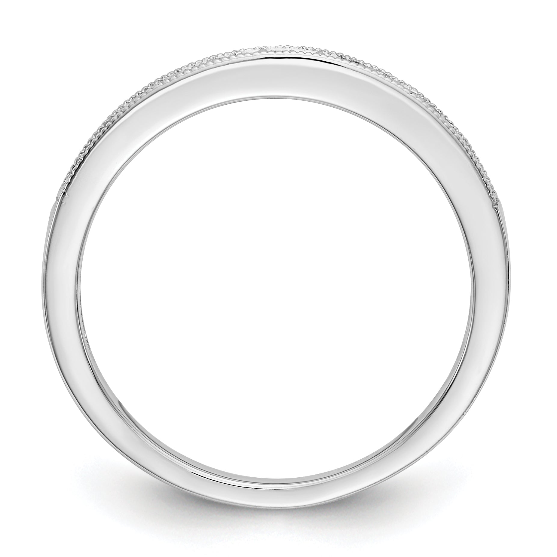 14K White Gold 1/10 carat Complete Diamond Band