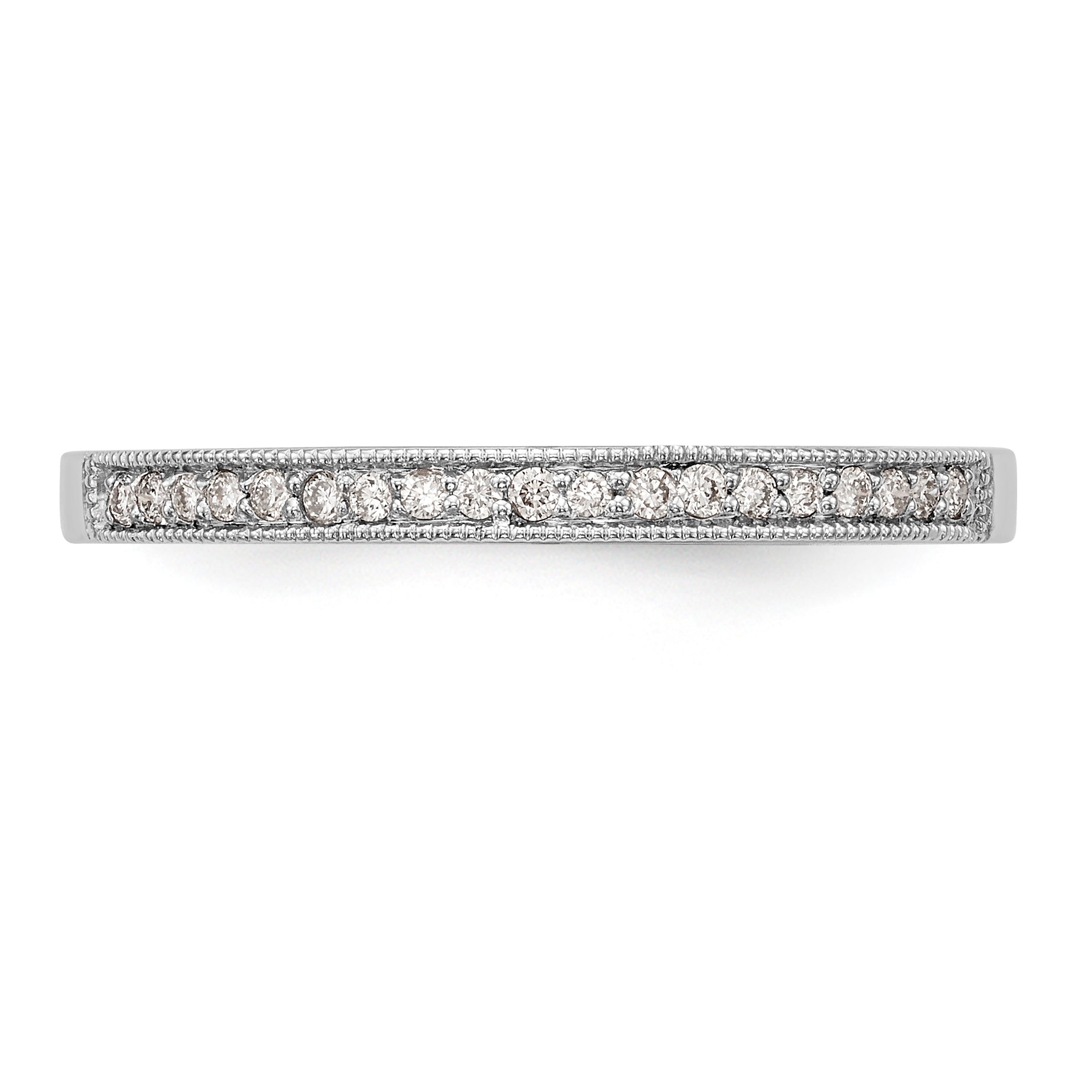 14K White Gold 1/10 carat Complete Diamond Band - 7
