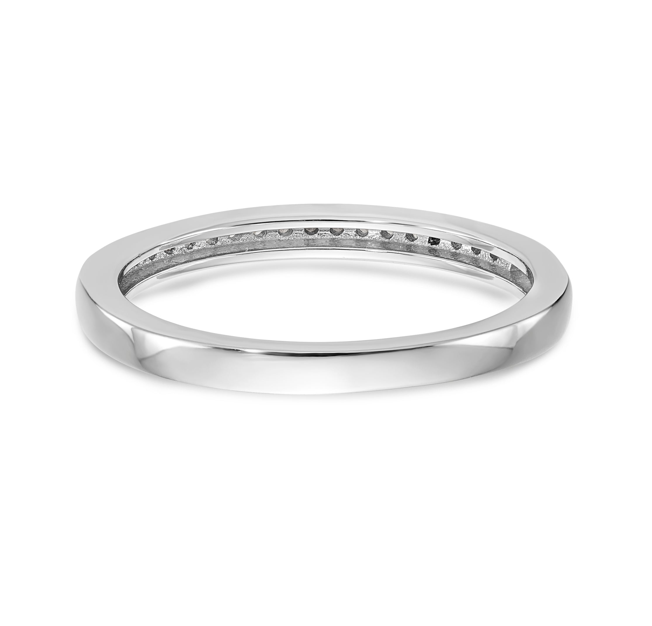 14K White Gold 1/10 carat Complete Diamond Band - 7
