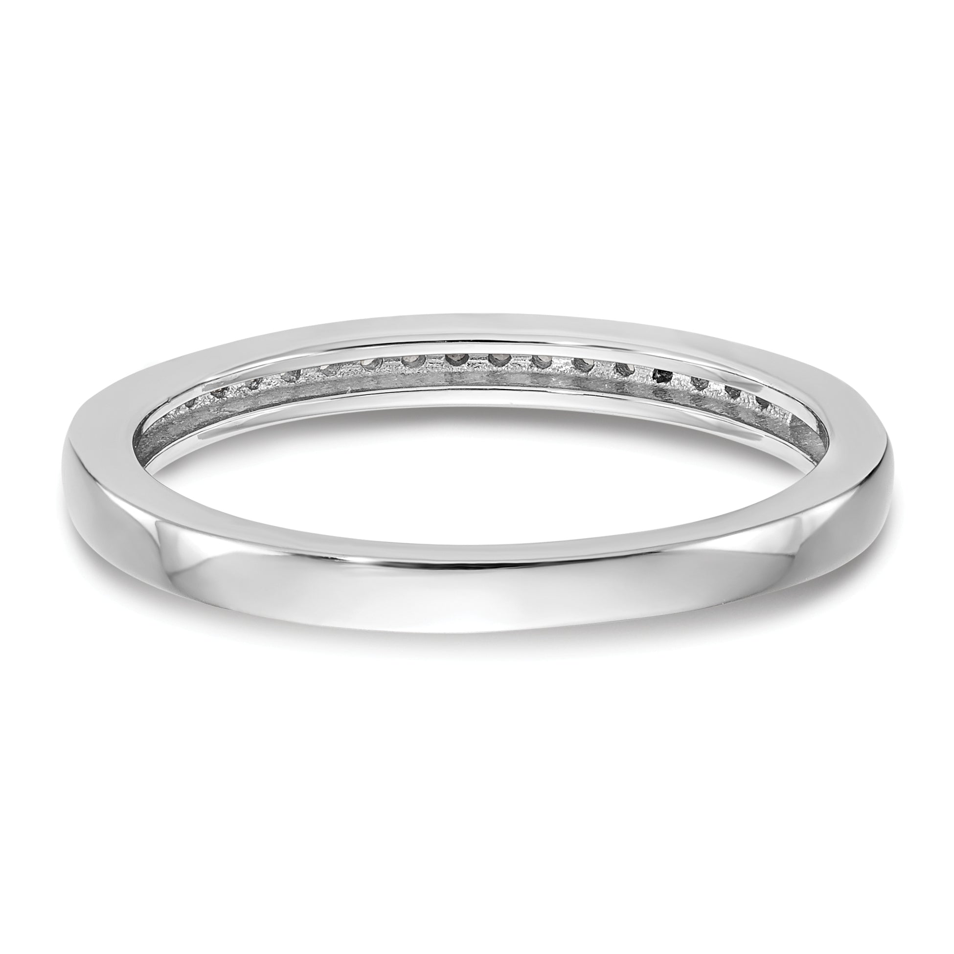 14K White Gold 1/10 carat Complete Diamond Band