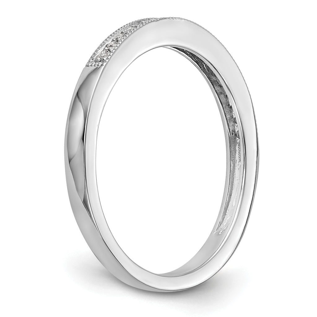 14K White Gold 1/10 carat Complete Diamond Band