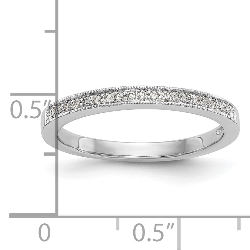 14K White Gold 1/10 carat Complete Diamond Band