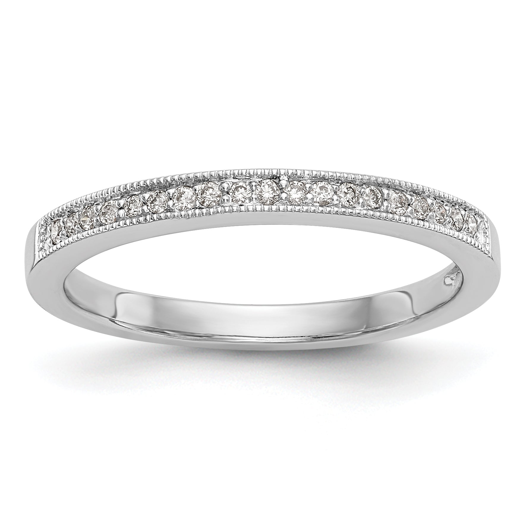 14K White Gold 1/10 carat Complete Diamond Band