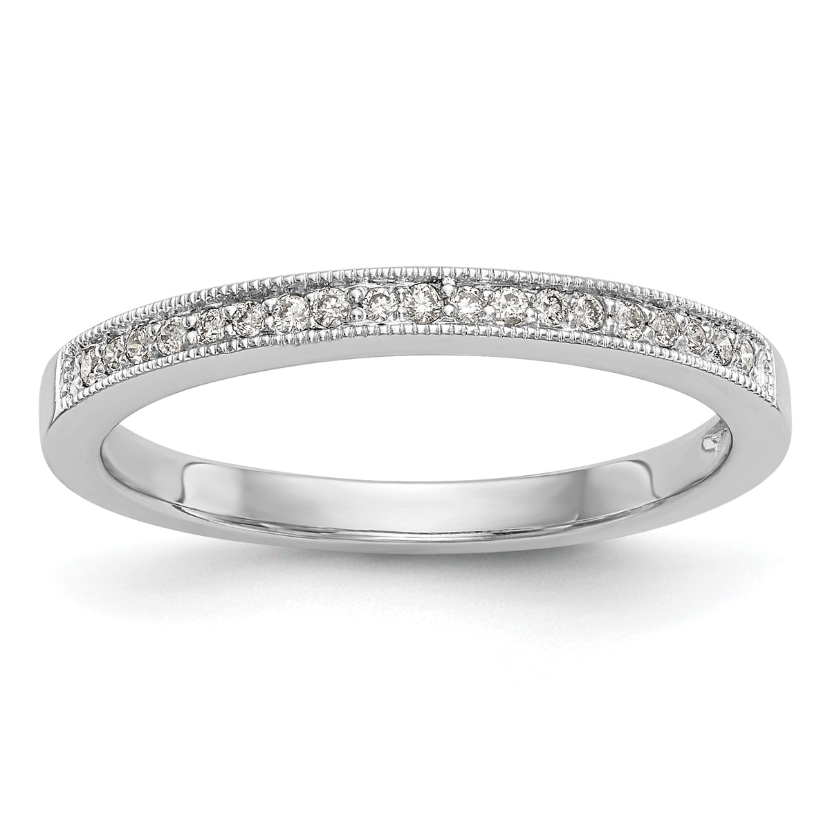 14K White Gold 1/10 carat Complete Diamond Band
