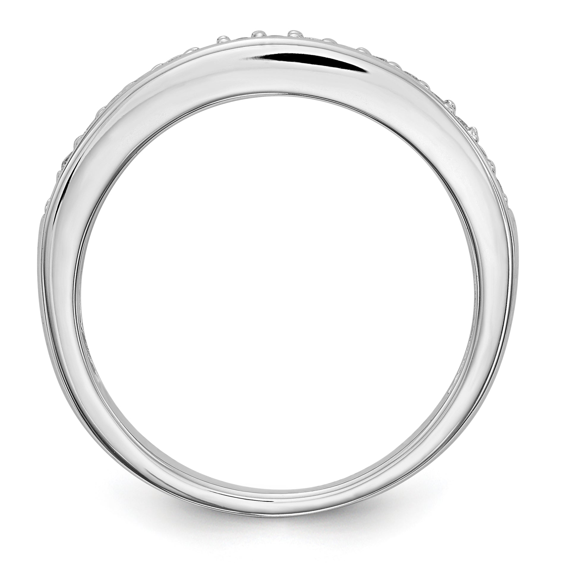 14K White Gold Diamond Band - 7
