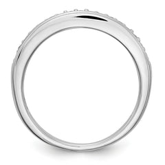 14K White Gold Diamond Band - 7
