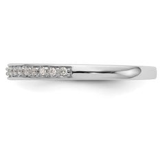 14K White Gold Diamond Band - 7