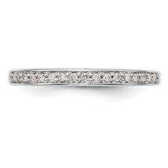 14K White Gold Diamond Band - 7