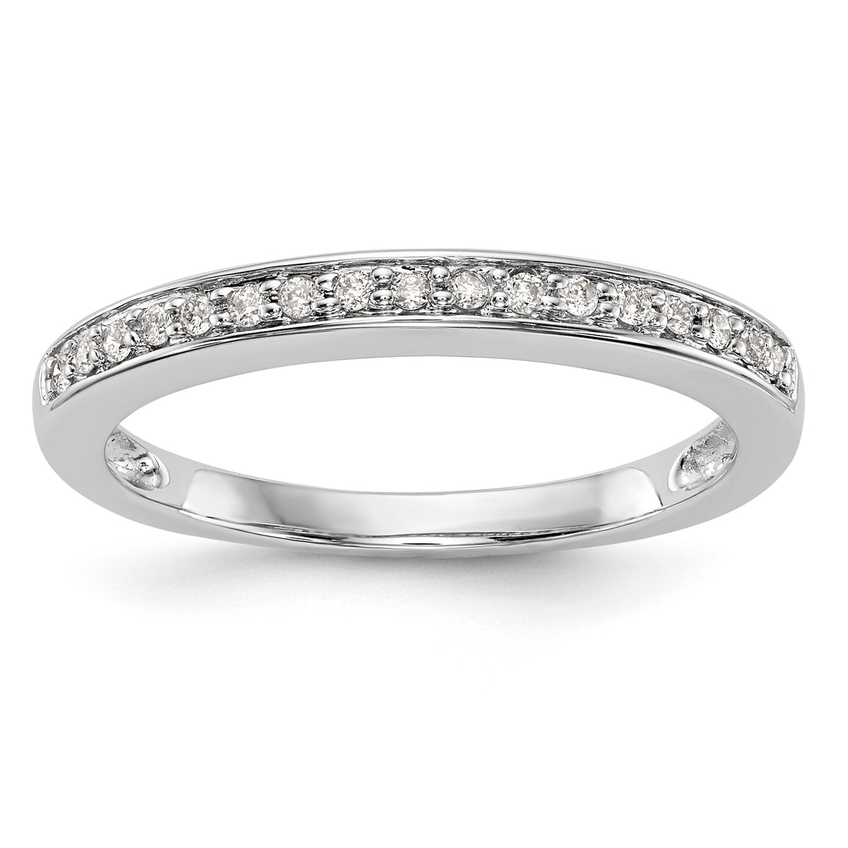 14K White Gold Diamond Band - 7