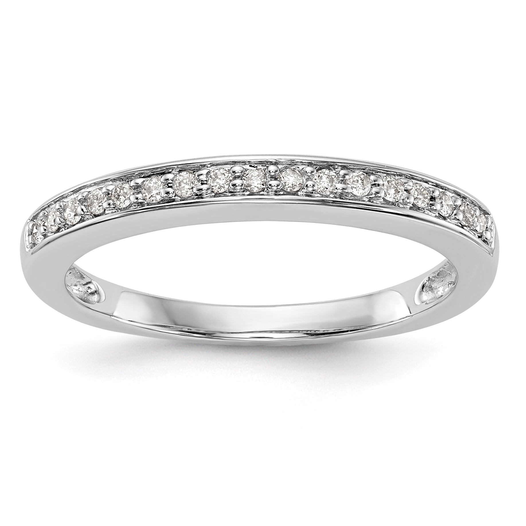 14K White Gold 1/8 carat Complete Diamond Band