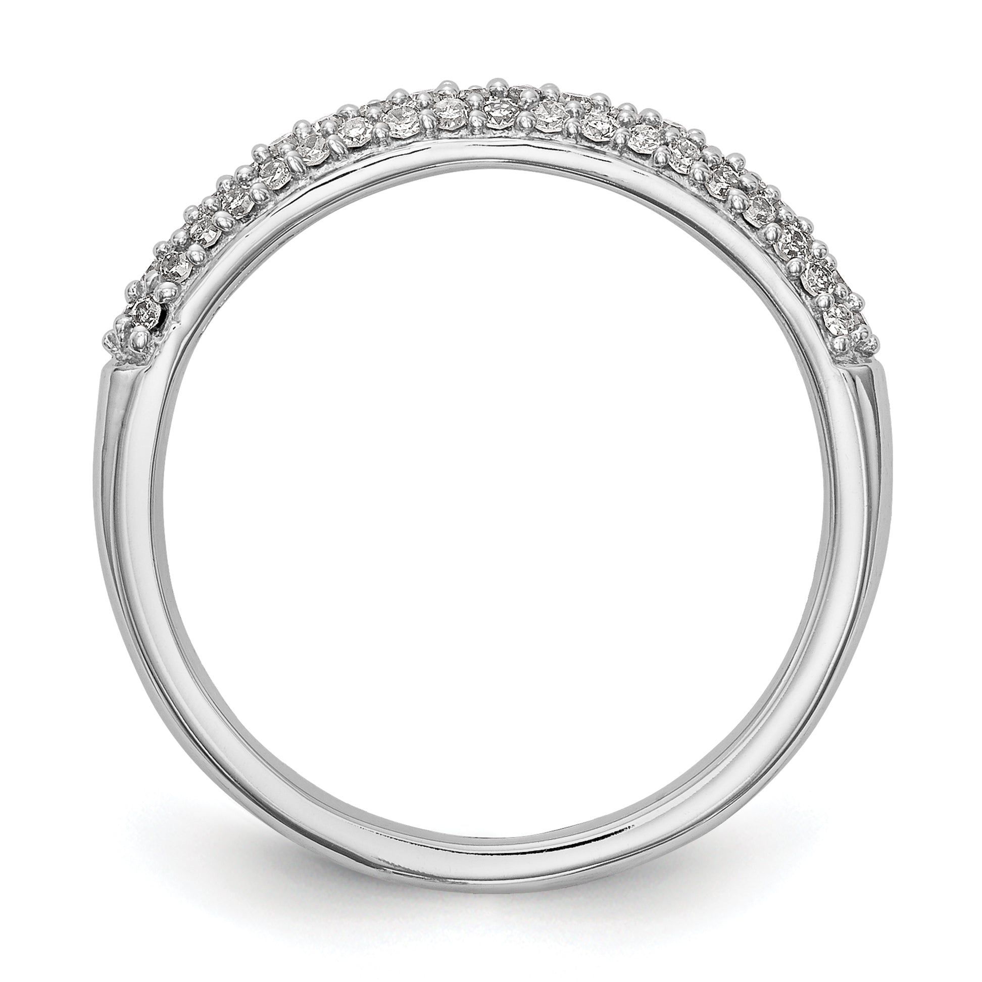 14K White Gold Micro Pave 1/4 carat Complete Diamond Band