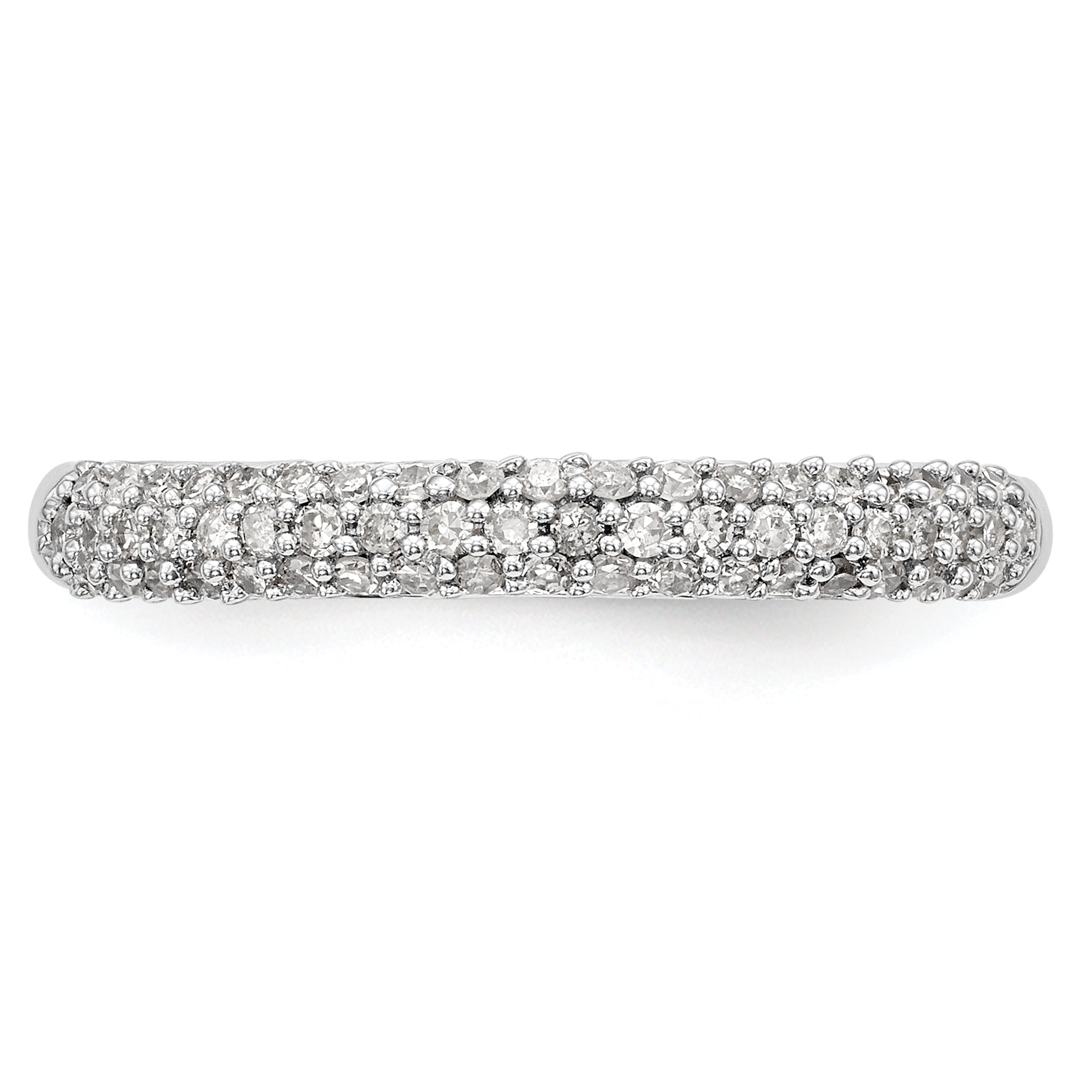 14K White Gold Micro Pave 1/4 carat Complete Diamond Band