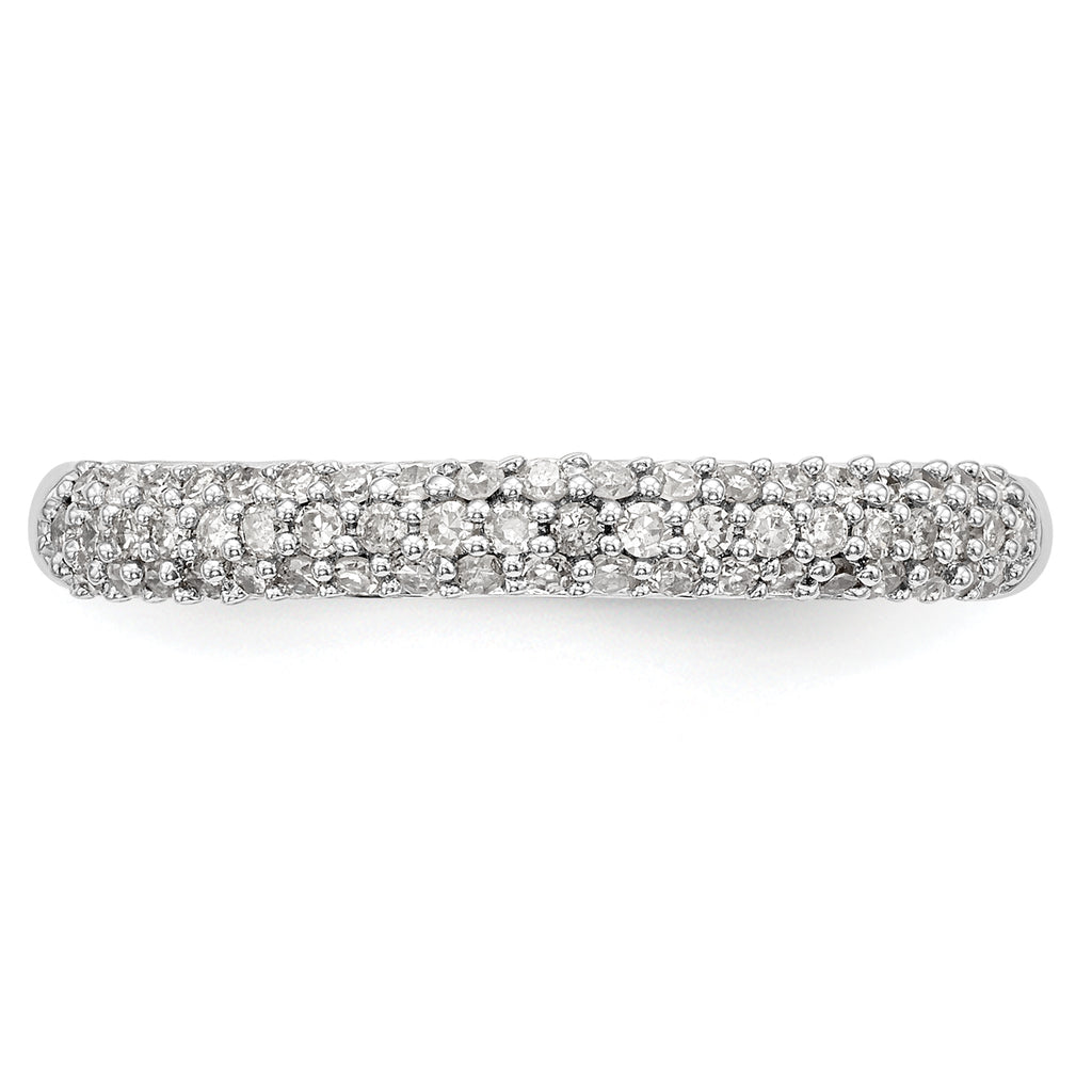 14K White Gold Micro Pave 1/4 carat Complete Diamond Band