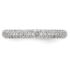 14K White Gold Micro Pave 1/4 carat Complete Diamond Band