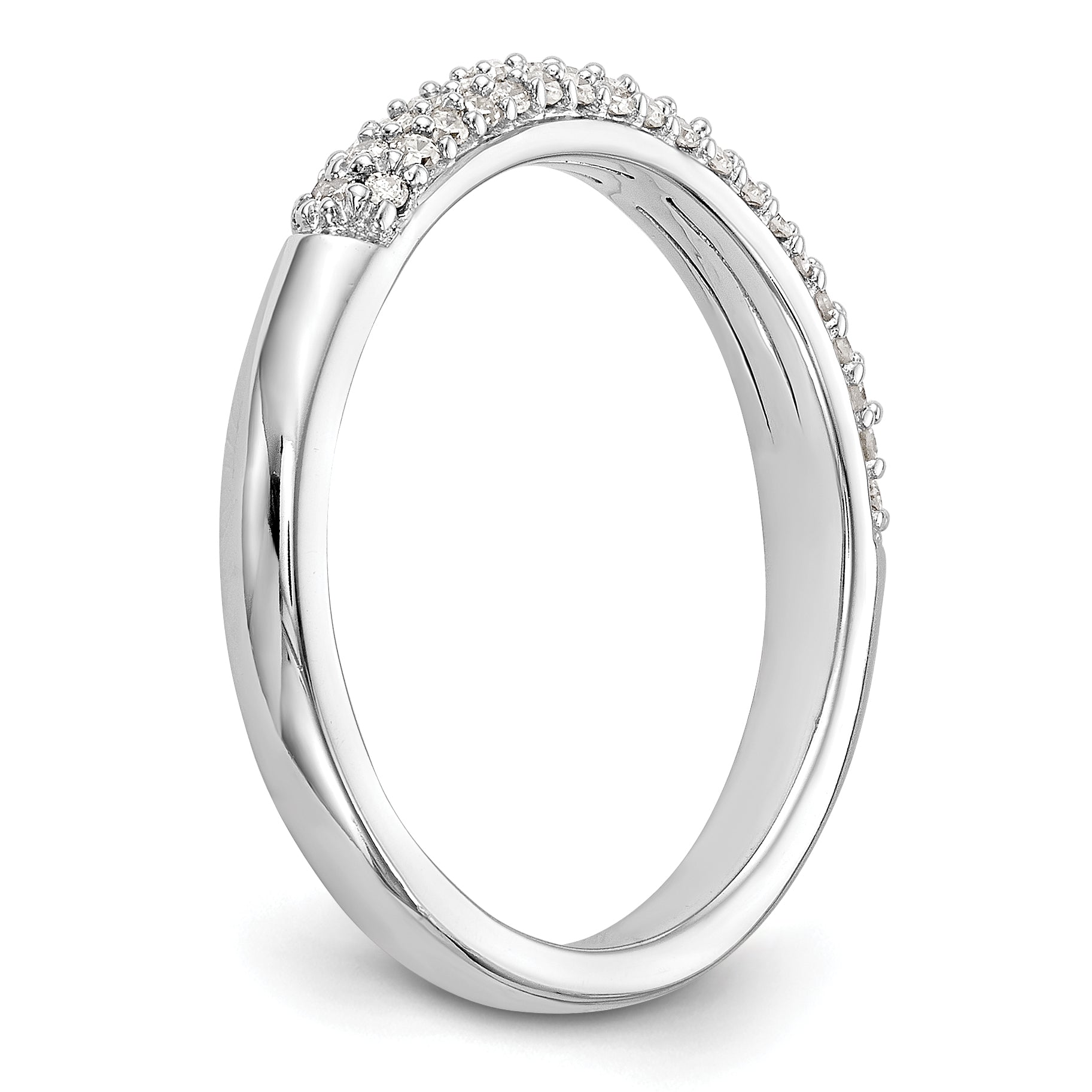 14K White Gold Micro Pave 1/4 carat Complete Diamond Band