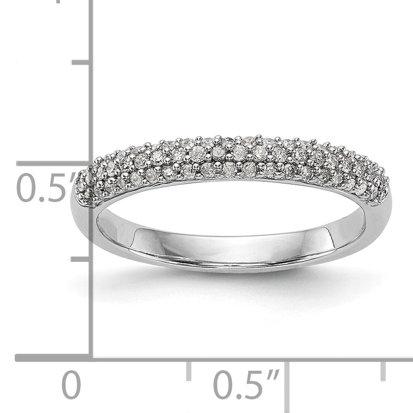 14K White Gold Micro Pave 1/4 carat Complete Diamond Band