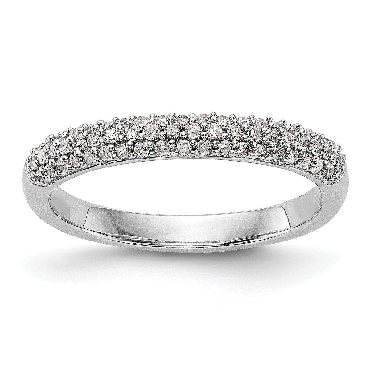 14K White Gold Micro Pave 1/4 carat Complete Diamond Band
