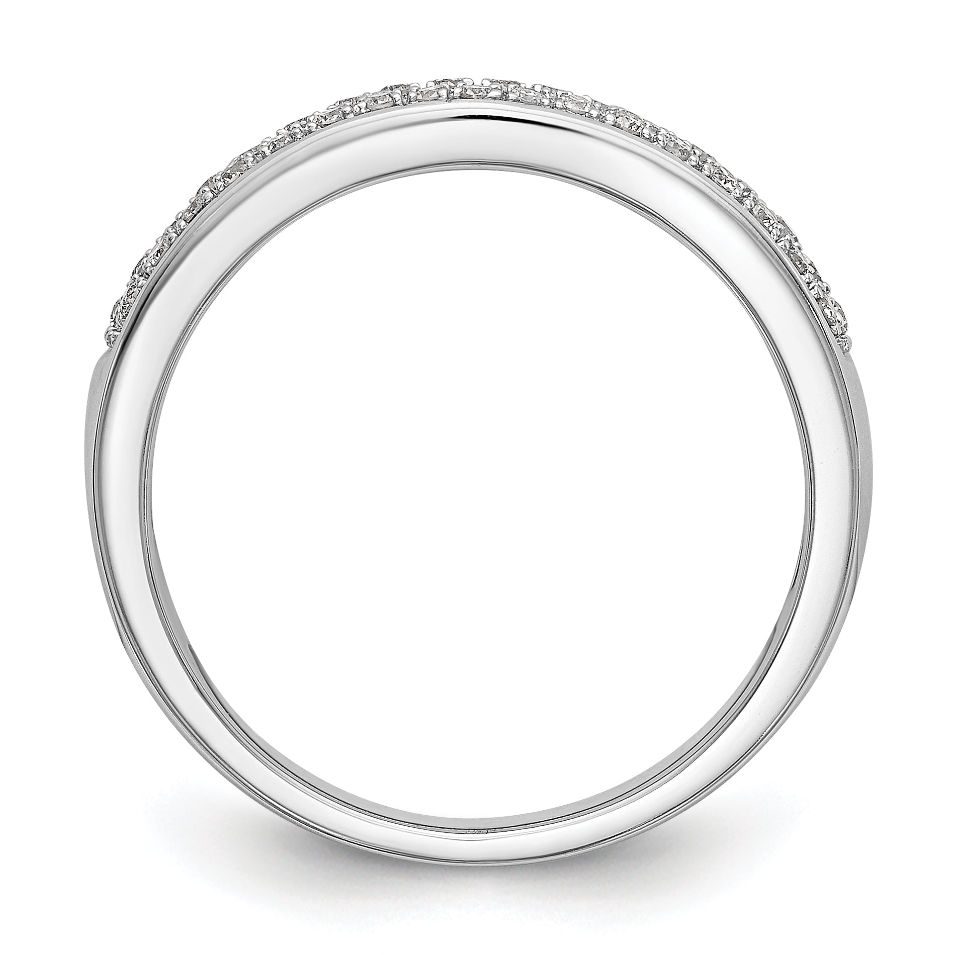 14K White Gold Micro Pave 1/5 carat Complete Diamond Band - 7