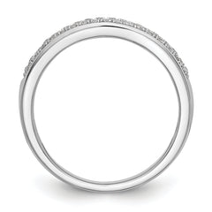 14K White Gold Micro Pave 1/5 carat Complete Diamond Band - 7