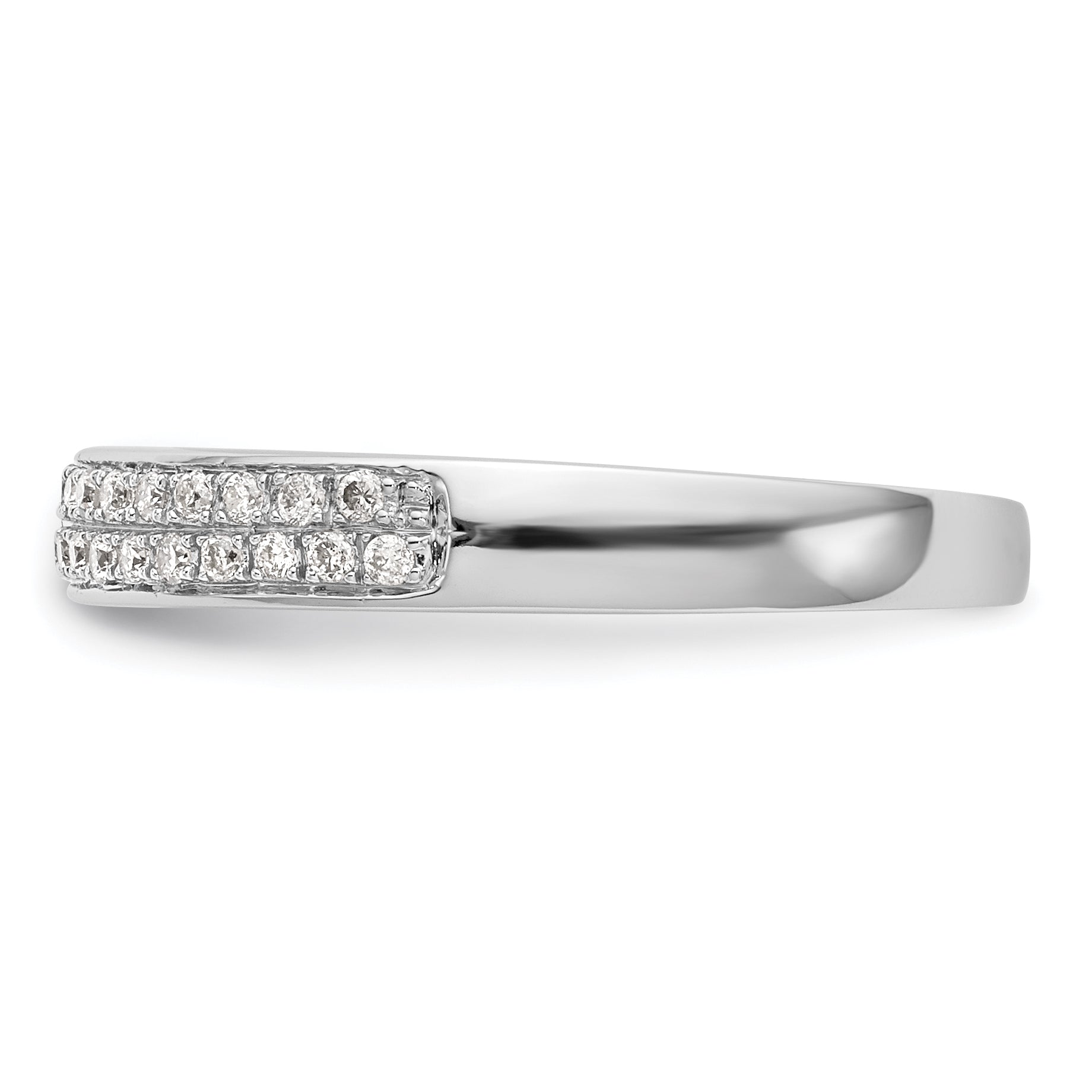 14K White Gold Micro Pave 1/5 carat Complete Diamond Band