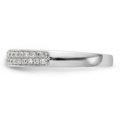 14K White Gold Micro Pave 1/5 carat Complete Diamond Band - 7