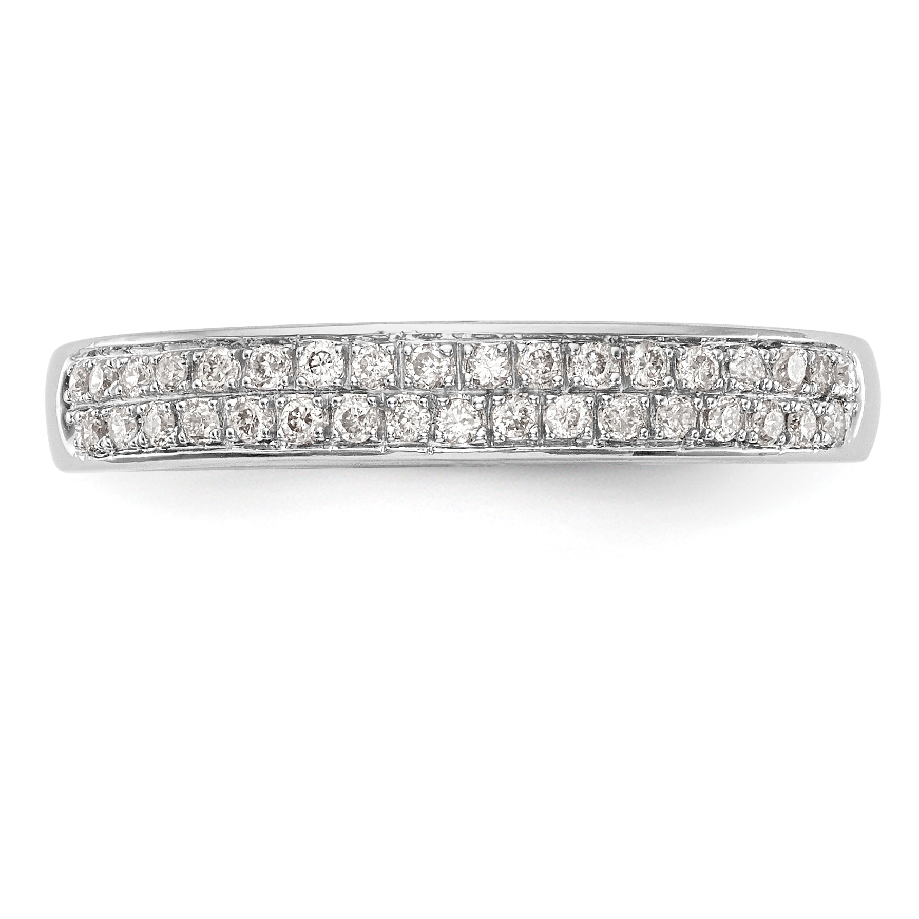 14K White Gold Micro Pave 1/5 carat Complete Diamond Band - 7