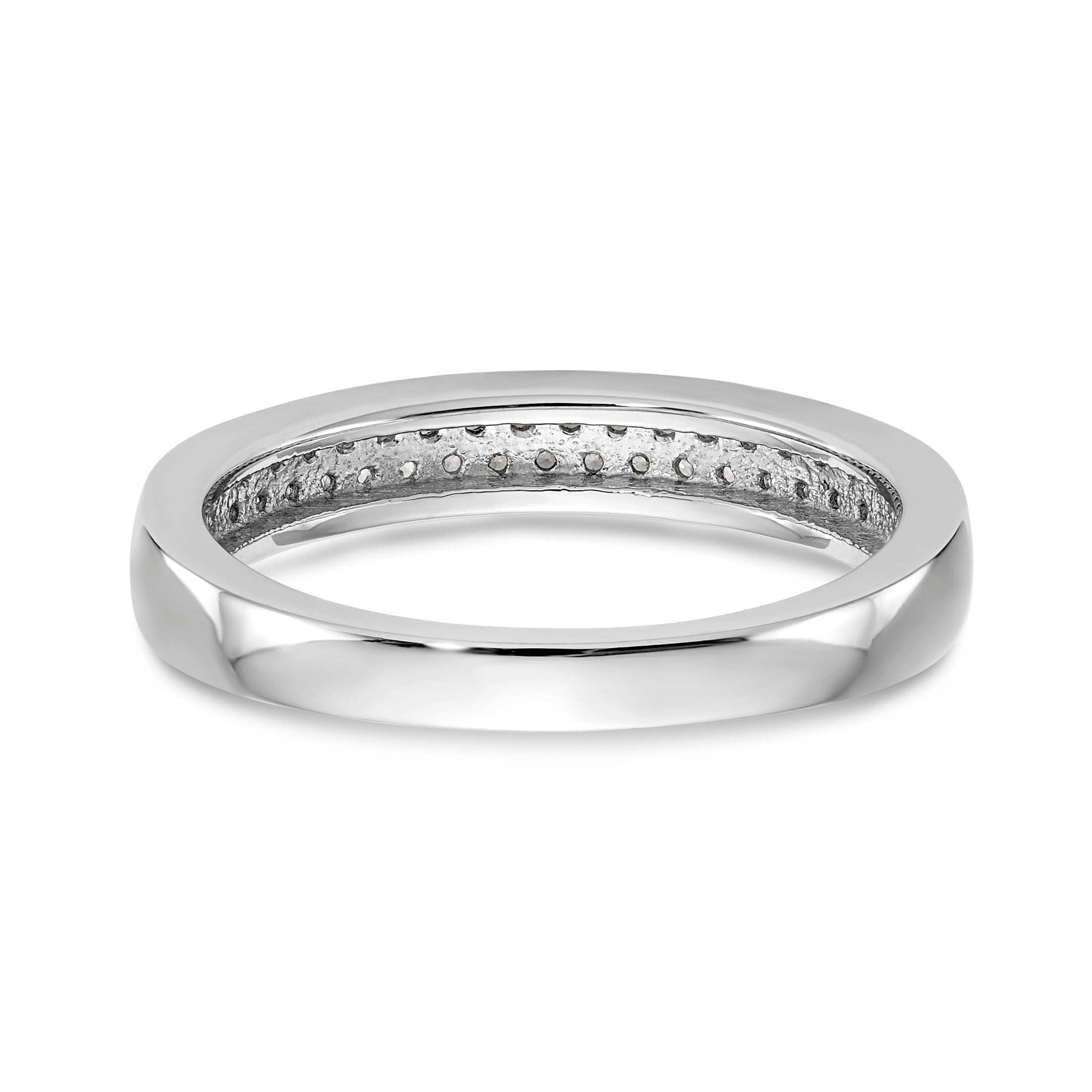14K White Gold Micro Pave 1/5 carat Complete Diamond Band - 7