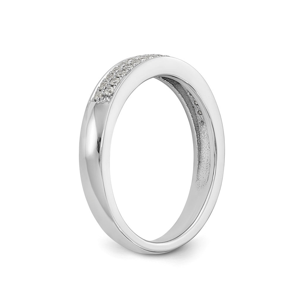 14K White Gold Micro Pave 1/5 carat Complete Diamond Band - 7