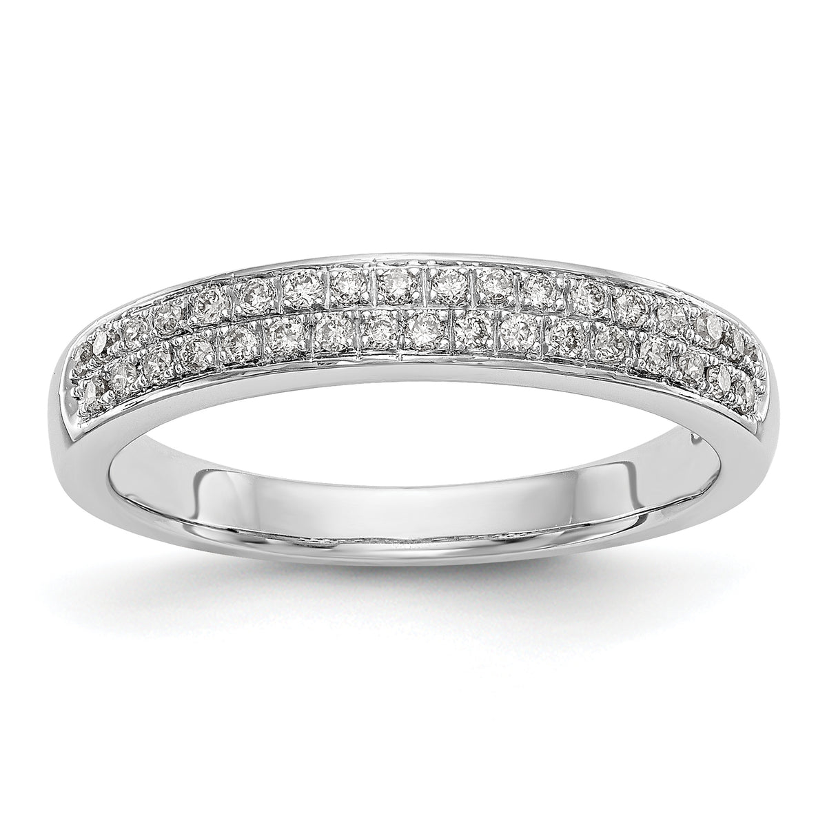 14K White Gold Micro Pave 1/5 carat Complete Diamond Band - 7