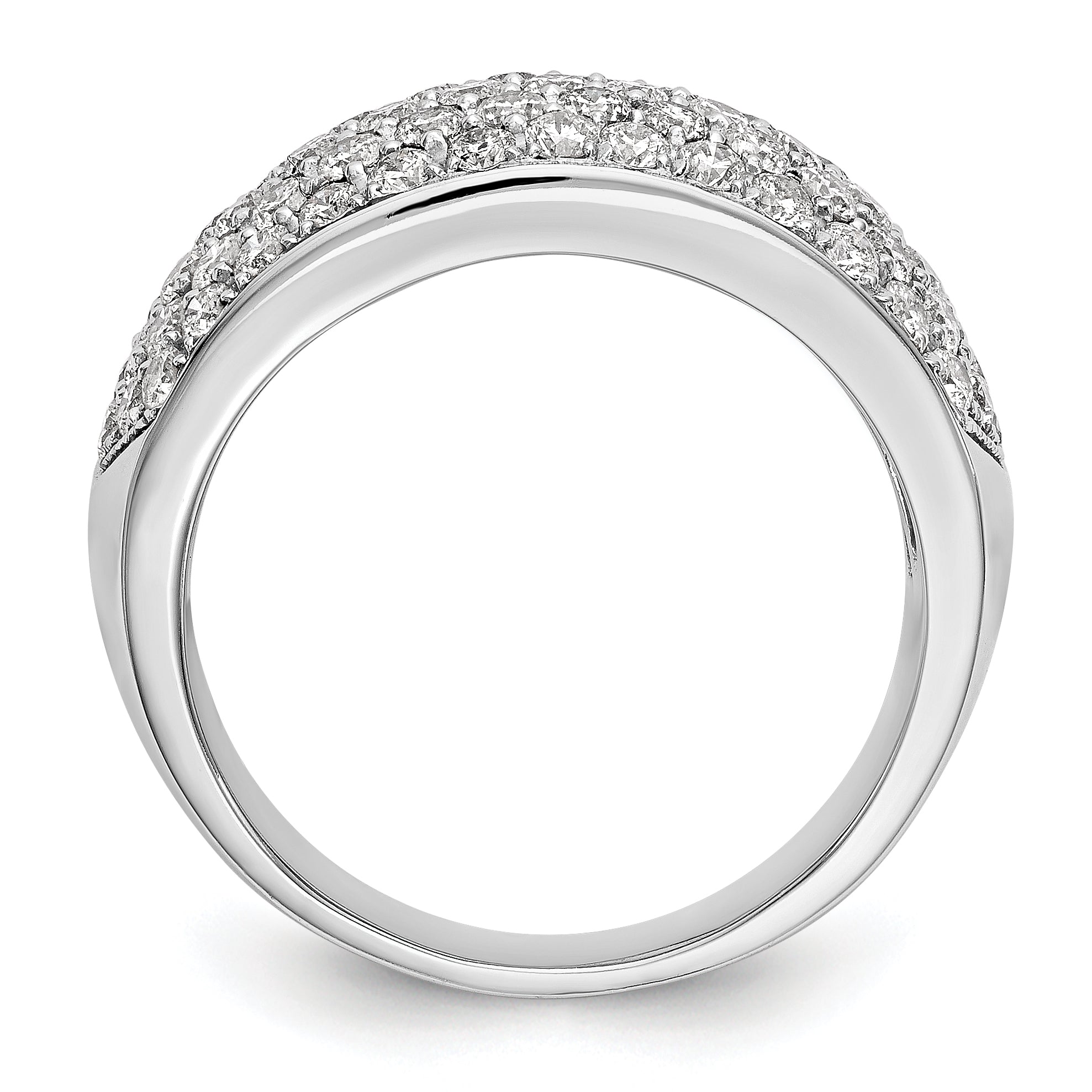 14K White Gold Pave 1.6 carat Complete Diamond Band Secondary image