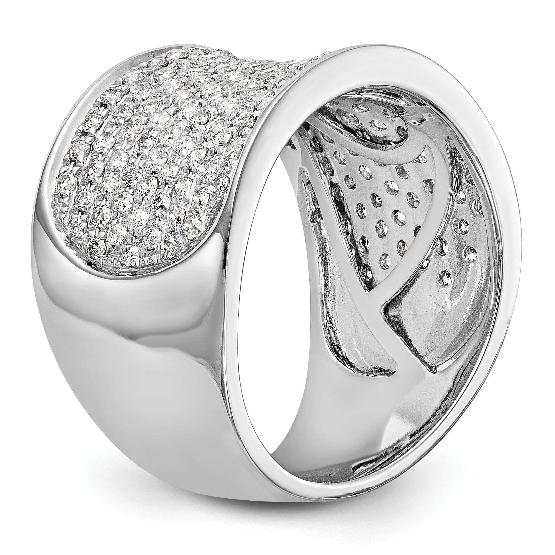 14K White Gold Micro Pave 1 carat Complete Diamond Band