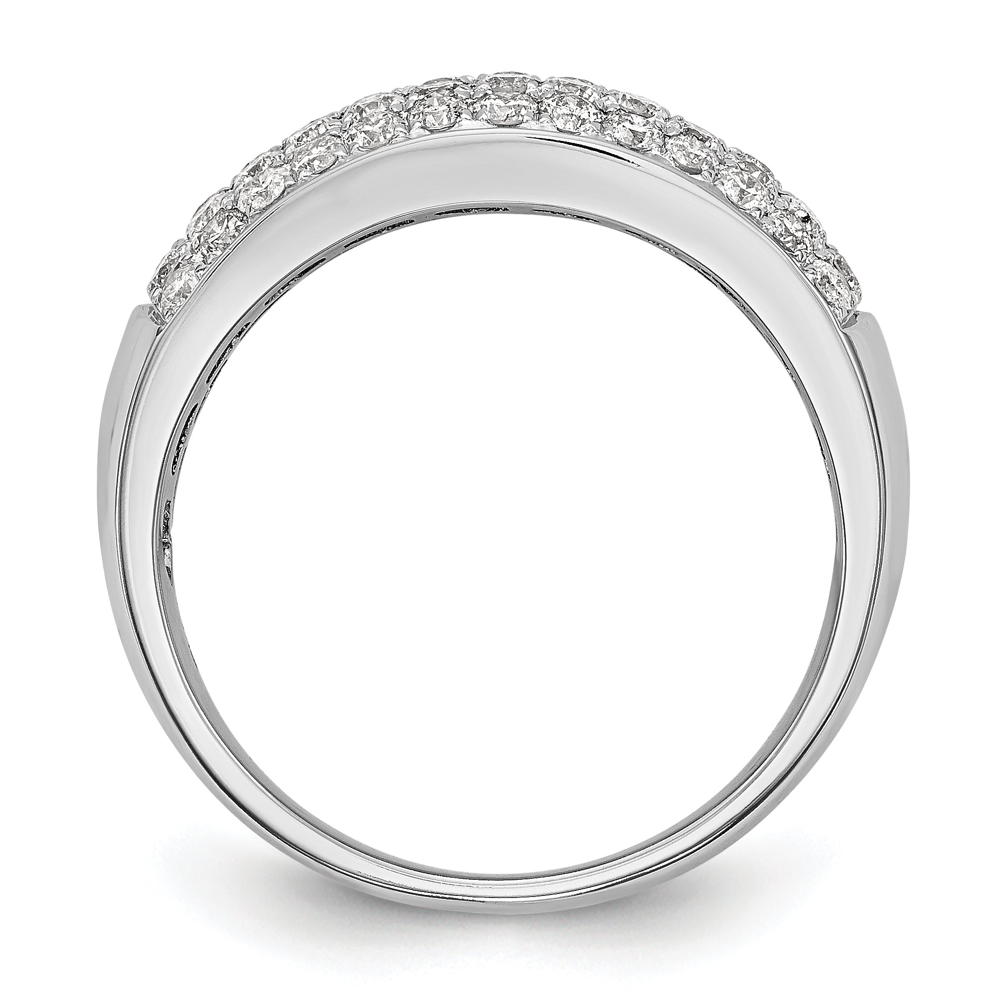 14K White Gold Micro Pave 1.75 carat Complete Diamond Band - 7