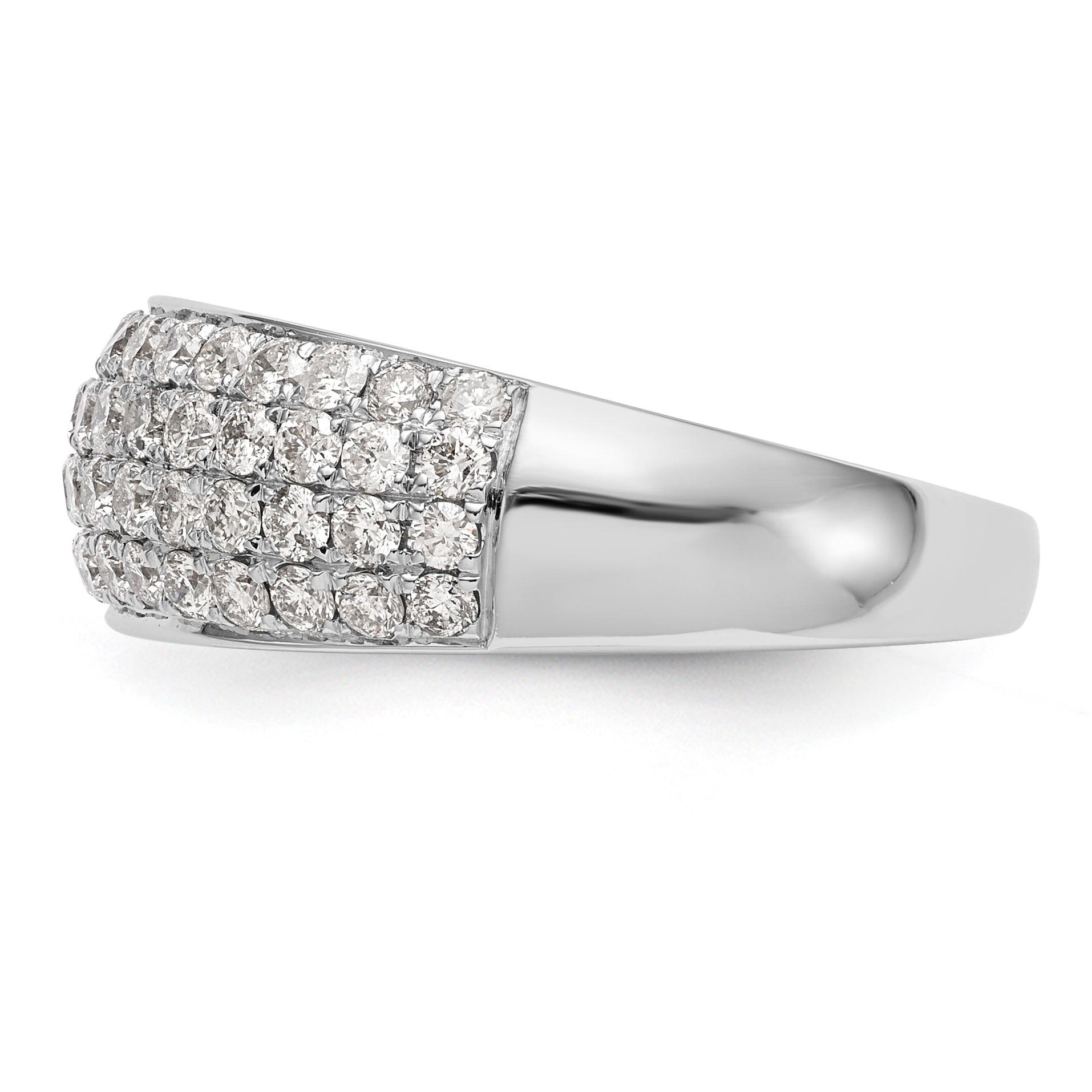 14K White Gold Micro Pave 1.75 carat Complete Diamond Band - 7