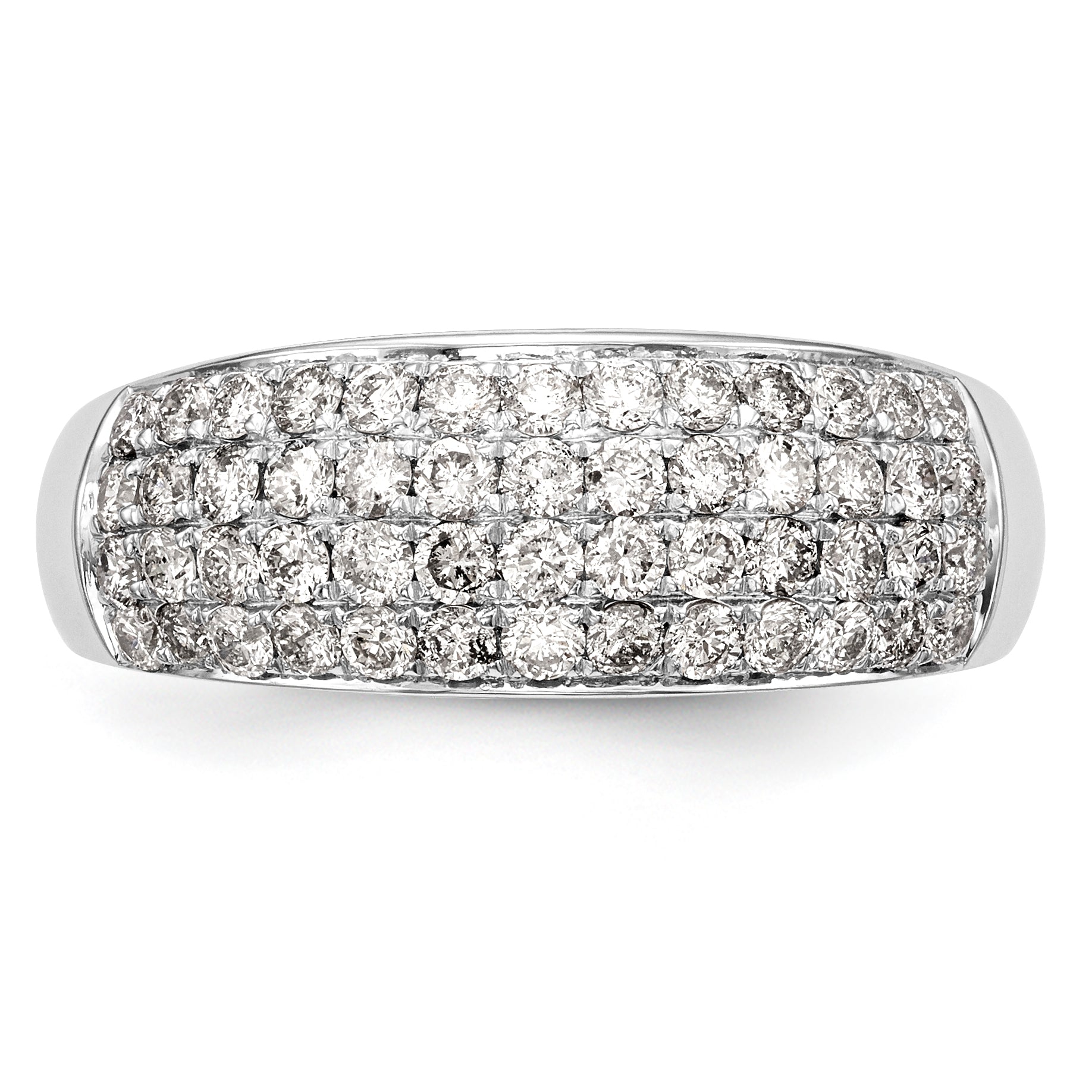 14K White Gold Micro Pave 1.75 carat Complete Diamond Band - 7