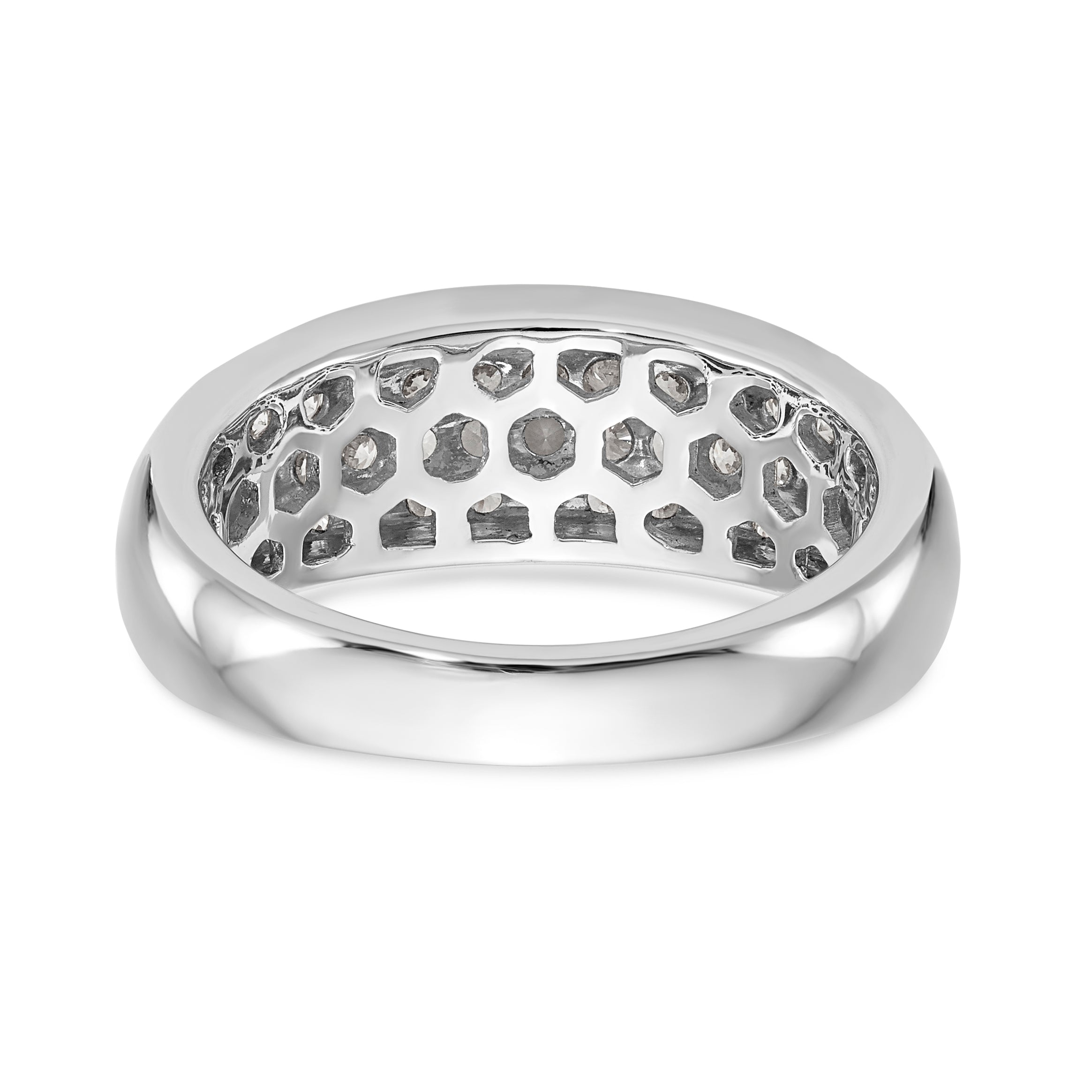14K White Gold Micro Pave 1.75 carat Complete Diamond Band - 7