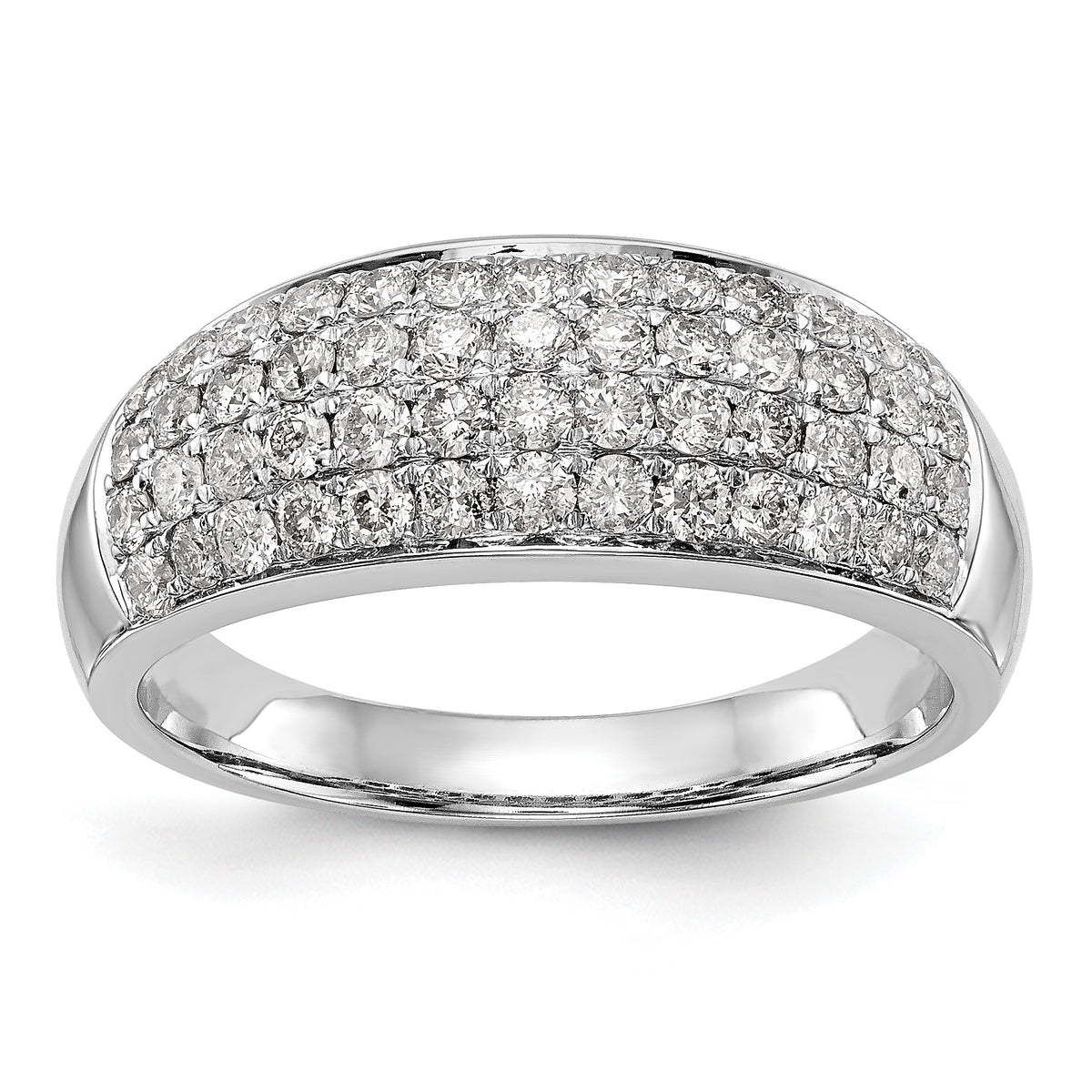14K White Gold Micro Pave 1.75 carat Complete Diamond Band - 7