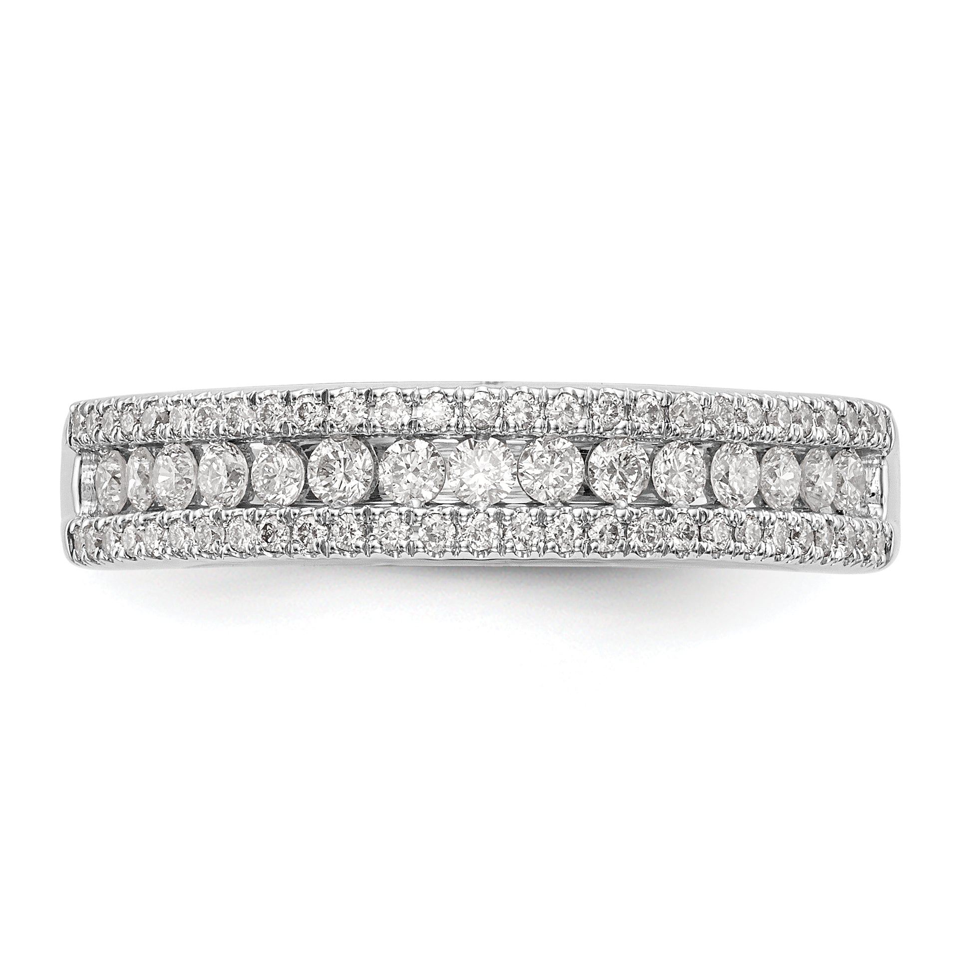 14K White Gold 1/2 carat Complete Diamond Band - 7