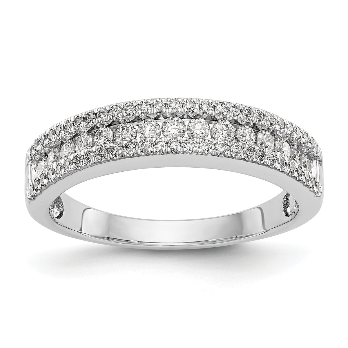14K White Gold 1/2 carat Complete Diamond Band - 7