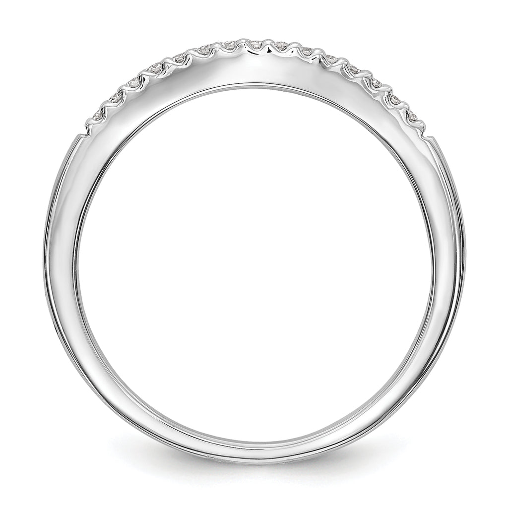 14K White Gold 1/5 carat Diamond Set of 2 Contoured Complete Wedding Bands