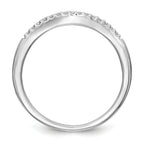 14K White Gold 1/5 carat Diamond Set of 2 Contoured Complete Wedding Bands