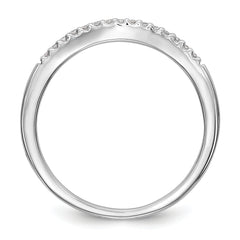 14K White Gold 1/5 carat Diamond Set of 2 Contoured Complete Wedding Bands
